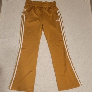 adidas Camel Track Pants with Cream Stripes